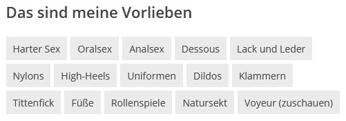 Im Profil erfährst du auch die sexuellen Vorlieben deines Erotikdarstellers